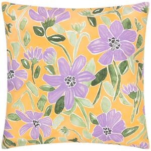 Flowers Trending Outdoor 43cm x 43cm Filled Cushion Yellow Lilac