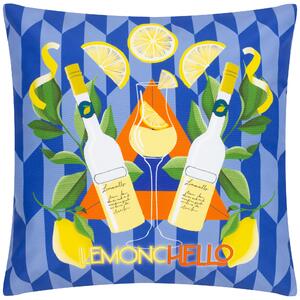 Limoncello Abstract 43cm x 43cm Outdoor Filled Cushion Blue