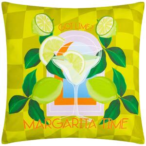 Margarita Abstract 43cm x 43cm Outdoor Filled Cushion Lime