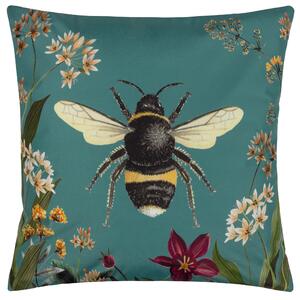 Midnight Garden Bee Outdoor 43cm x 43cm Filled Cushion Teal