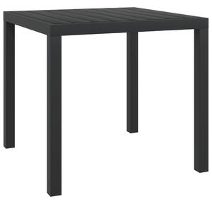 Garden Table Black 80x80x74 cm Aluminium and WPC