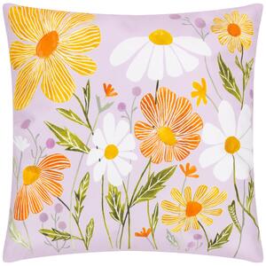 Wildflowers Country 43cm x 43cm Outdoor Filled Cushion Lilac Peach
