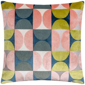 Bardot Cut Velvet 50cm x 50cm Filled Cushion Pink Avo Green