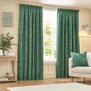 Grantley Jacquard Ready Made Curtains Emerald