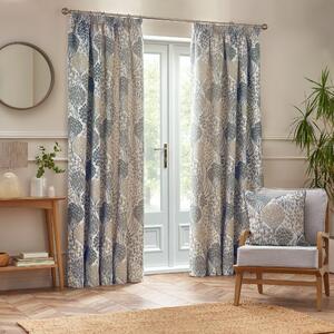 Ophelia Floral Jacquard Ready Made Curtains Wedgewood