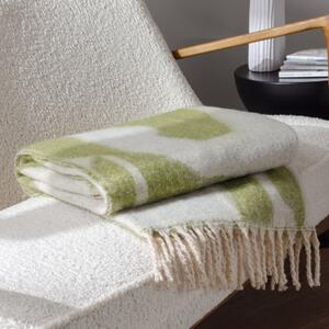 Meta Jacquard Tasselled 130cm x 180cm Throw Olive