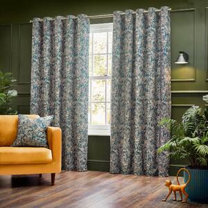Bengal Chenille Ready Made Eyelet Curtains Wedgewood