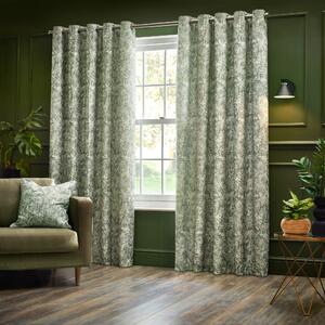Bengal Chenille Ready Made Eyelet Curtains Sage