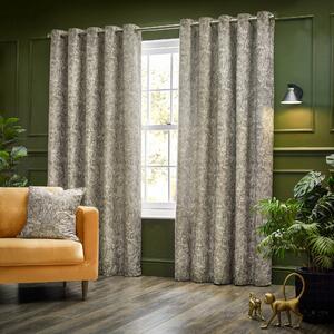 Bengal Chenille Ready Made Eyelet Curtains Linen