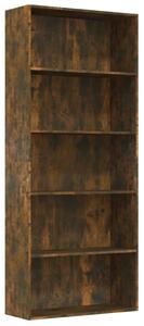 5-Tier Book Cabinet Smoked Oak 80x30x189 cm Engineered Wood