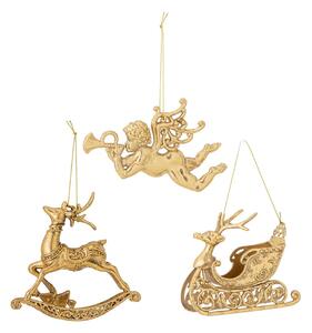 Bloomingville Anisa Christmas ornaments 3 pieces Brass