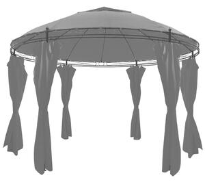 Gazebo with Curtains Round 3.5x2.7 m Anthracite