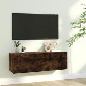 TV Wall Cabinet Smoked Oak 100x30x30 cm Engineered Wood