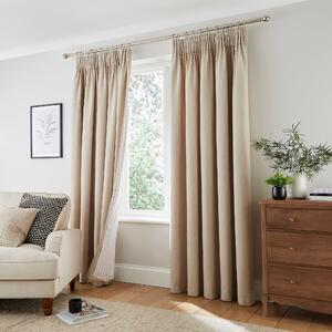 Striped Thermal Pencil Pleat Natural Curtain Linings Natural