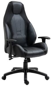 Vinsetto Executive Office Chair, High Back, Mesh & Faux Leather, Swivel Wheels, Adjustable Height and Armrest, Black