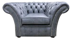 Chesterfield Club Armchair Stella Liquorice Leather In Balmoral Style