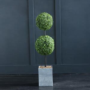 Two Ball Topiary in Tin Pot 102cm Green