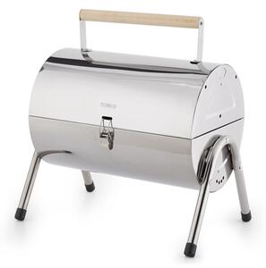 Tower Portable Barrel Grill with Wooden Carry Handle Black