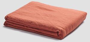 Piglet Burnt Orange Linen Flat Sheet Size Emperor