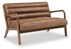 Jacques Mid Century 2 Seater Sofa | Ribbed Faux Leather | Roseland