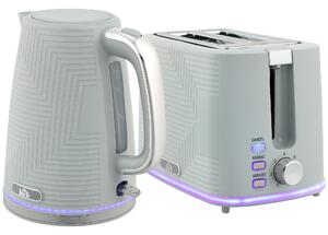 HOMCOM Modern Kettle and Toaster Set - Grey