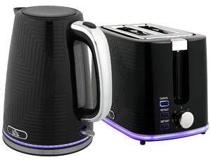 HOMCOM Modern Kettle and Toaster Set - Black