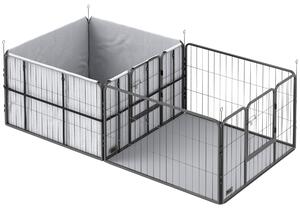 PawHut 7 Panel Dog Whelping Box, Heavy Duty Dog Playpen with Washable Pee Pads, Windproof Fabric, for Small and Medium Dogs