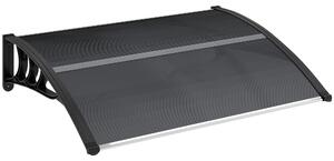 Outsunny Waterproof Outdoor Door Canopy Awning, Window Rain Shelter Cover, Front/Back Door Porch, Black, 100 x 80cm Aosom UK