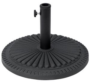 Outsunny Garden 15kg Round Parasol Base Cement Outdoor Umbrella Weight Stand Black Aosom UK