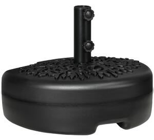 Outsunny Half Round Umbrella Base, Half Patio Parasol Stand Holder for Deck, Garden, Fit 3.8 cm or 4.8 cm Pole, Black Aosom UK
