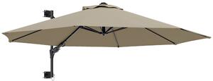 Outsunny 3(m) Wall-Mounted Parasol Shade, with Handle - Khaki