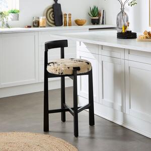 Camille Counter Height Barstool, Cow Print Fur