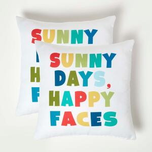 Homescapes Sunny Days Cushions for Garden Water Resistant 45cm, Set of 2