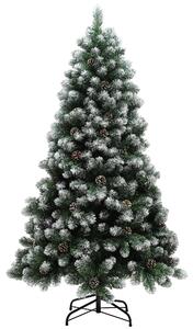 HOMCOM 6ft Artificial Pine Christmas Tree with 774 Branch Tips and Steel Base, Realistic Hinged Tree with Pinecones, Green Aosom UK