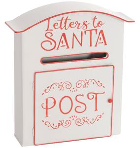 HOMCOM Christmas Post Box, Letters to Santa Mailbox, Wall Mounted Postbox, Christmas Decoration for Indoor and Outdoor, White Aosom UK