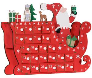 HOMCOM 24-Drawer Reusable Santa Sleigh Christmas Advent Calendar Aosom UK