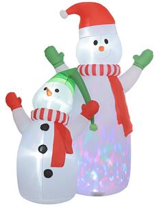 Outsunny 8ft Inflatable Snowman and Son Christmas Decoration Aosom UK