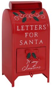 HOMCOM Christmas Post Box, Letters for Santa Mailbox, Freestanding or Wall Mounted Postbox, Indoor Christmas Decoration, Red