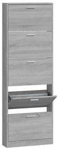 Shoe Cabinet Grey Sonoma 59x17x169 cm Engineered Wood