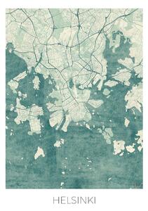 Map Helsinki, Hubert Roguski, (30 x 40 cm)