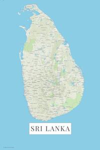 Map Sri Lanka color, (26.7 x 40 cm)