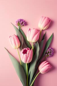 Art Photography Pink Tulips, Treechild, (26.7 x 40 cm)