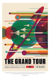 Illustration The Grand Tour (Retro Planet Poster) - Space Series (NASA), (26.7 x 40 cm)
