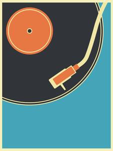 Art Print Retro Music Vintage Turntable Poster in, Youst, (30 x 40 cm)