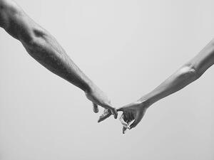 Art Photography Female and male connecting by fingers, Jonathan Knowles, (40 x 30 cm)
