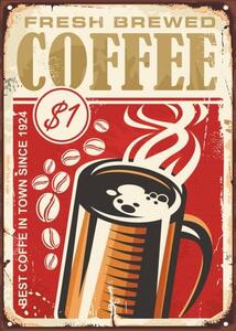Art Poster Fresh brewed coffee vintage sign design, lukeruk, (30 x 40 cm)
