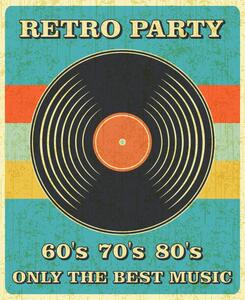 Art Poster Retro Music and Vintage Vinyl Record, Youst, (35 x 40 cm)
