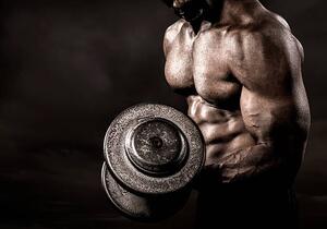 Art Photography Bodybuilder performing power lift curl, HadelProductions, (40 x 26.7 cm)
