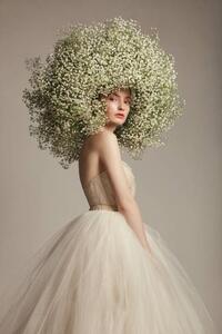 Art Photography Portrait of beautiful girl with flower wreath, Vasilina Popova, (26.7 x 40 cm)