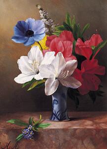 Illustration Flowers in a blue vase, Fine Art Photographic, (30 x 40 cm)